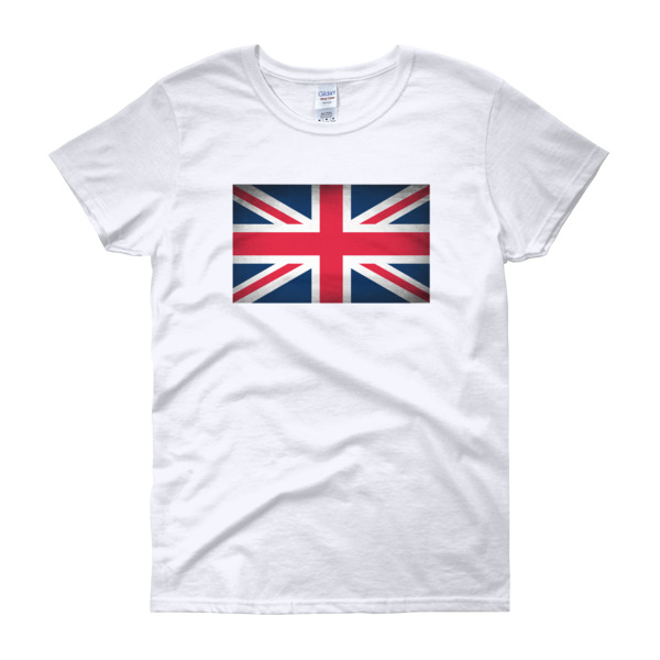 Vintage UK Flag – Women’s Gildan short sleeve t-shirt – Anglotees