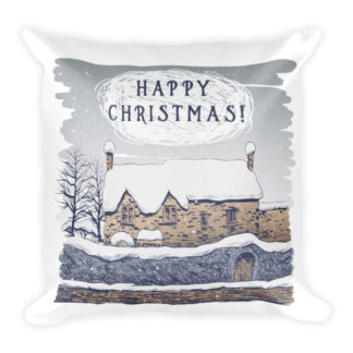 Download A Cottage Christmas Square Pillow Anglotees
