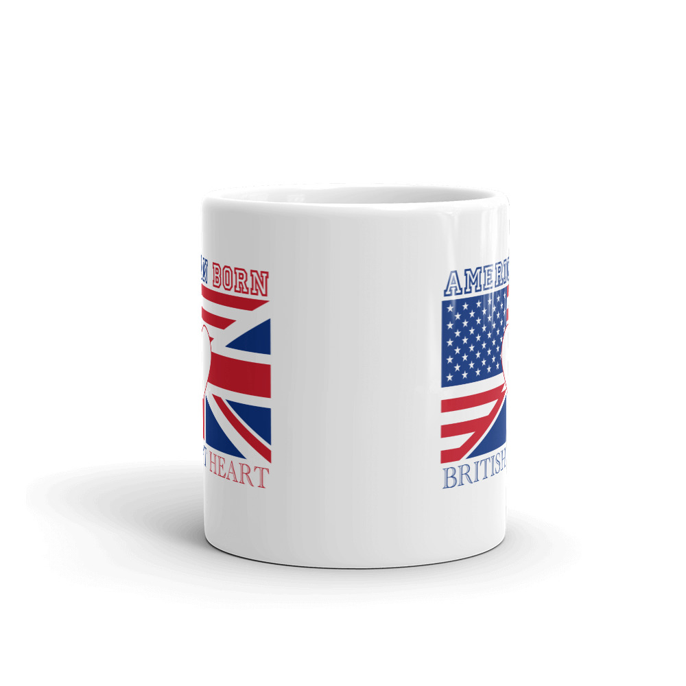 American Born, British at Heart Travel mug with a handle – Anglotees