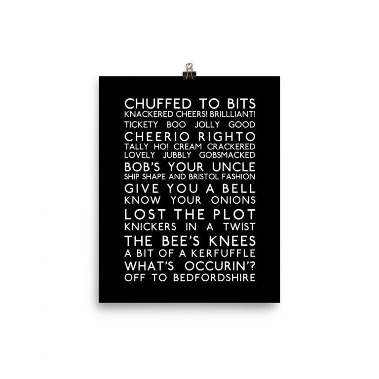 British Slang Bus Blind Poster Anglotees