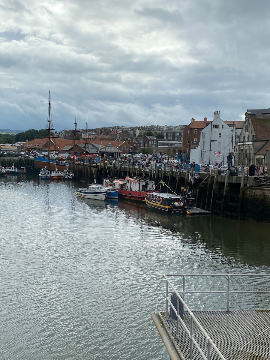 boats docked at a pier